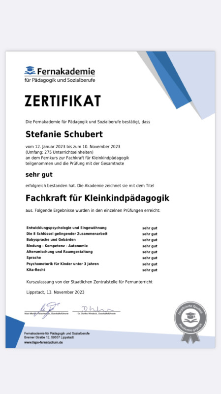 Weitere Qualifikationen